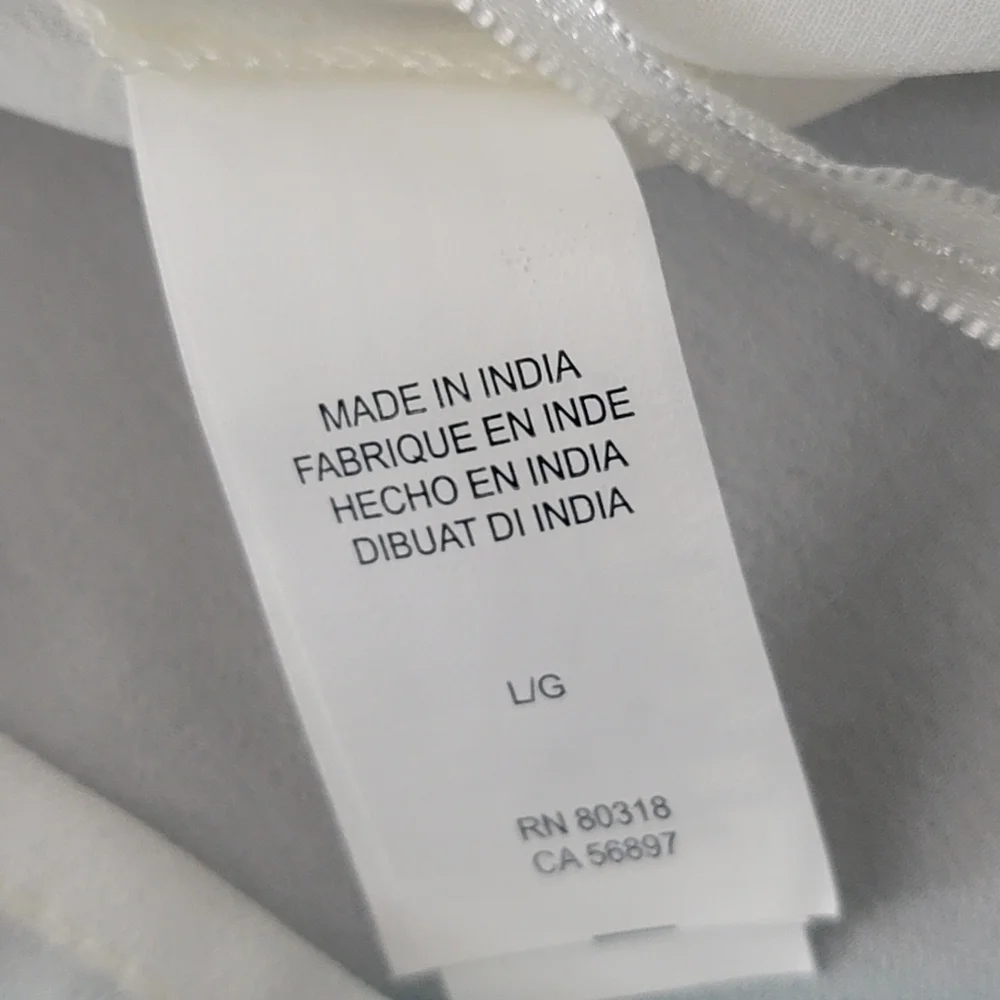 Lucky Brand Botanical Chiffon Blouse Women's Size L Tiered Sleeves & Hem Lined - Picture 7 of 11